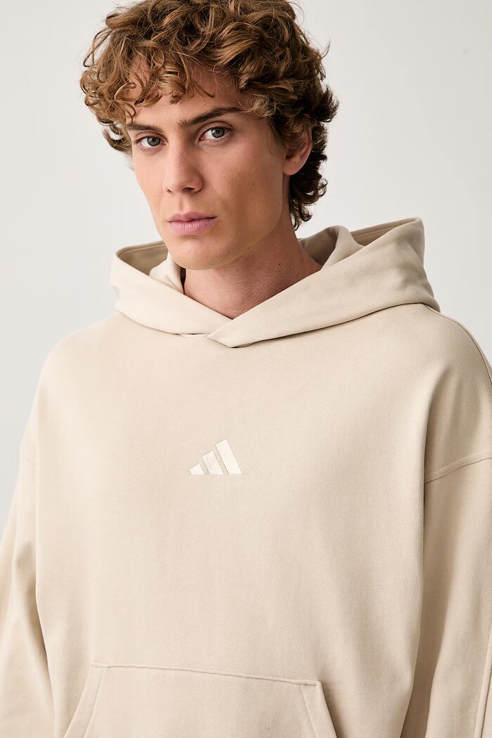 adidas суичър с качулка мъжки от памук бежов KW2314