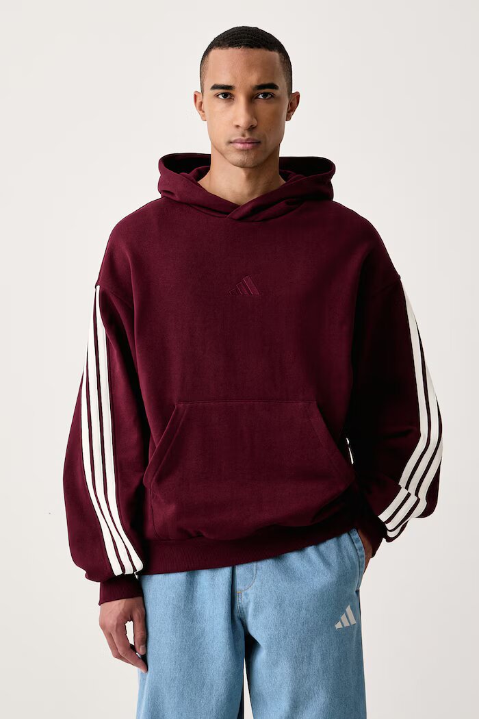 adidas суичър с качулка мъжки от памук бордо KW2405