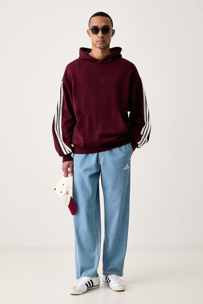adidas суичър с качулка мъжки от памук бордо KW2405