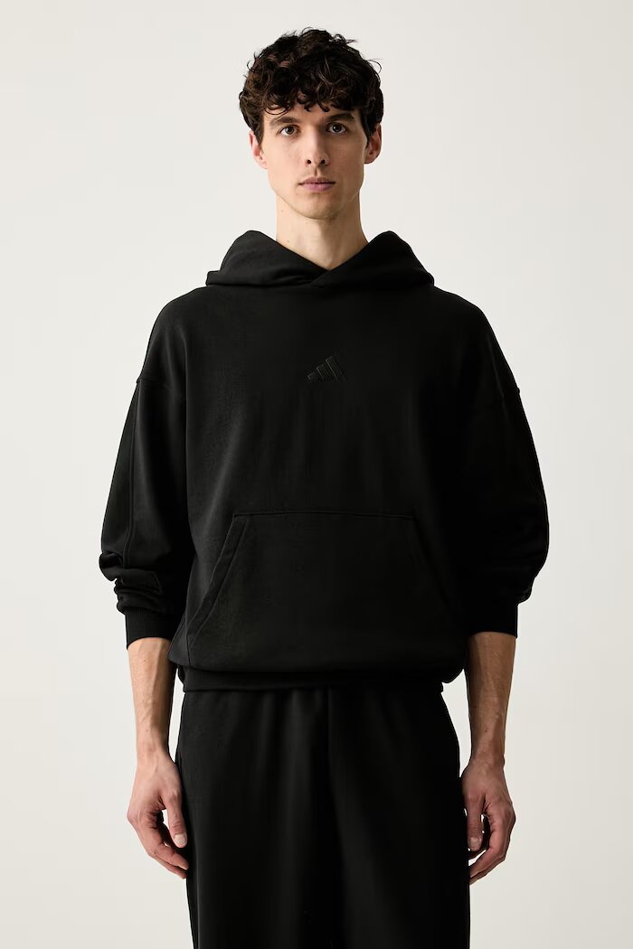 adidas суичър с качулка мъжки от памук Kit Pack черен KW2283