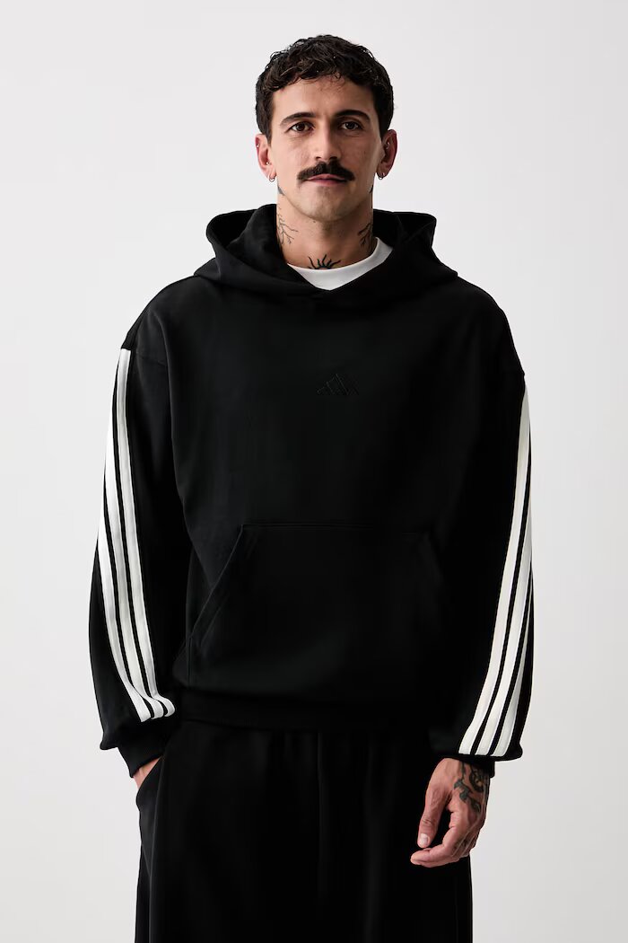 adidas суичър с качулка мъжки от памук Kit Pack черен KW2362