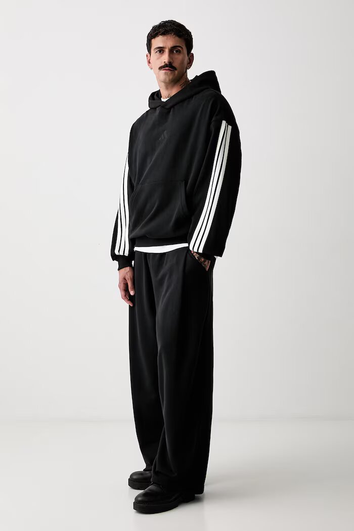 adidas суичър с качулка мъжки от памук Kit Pack черен KW2362