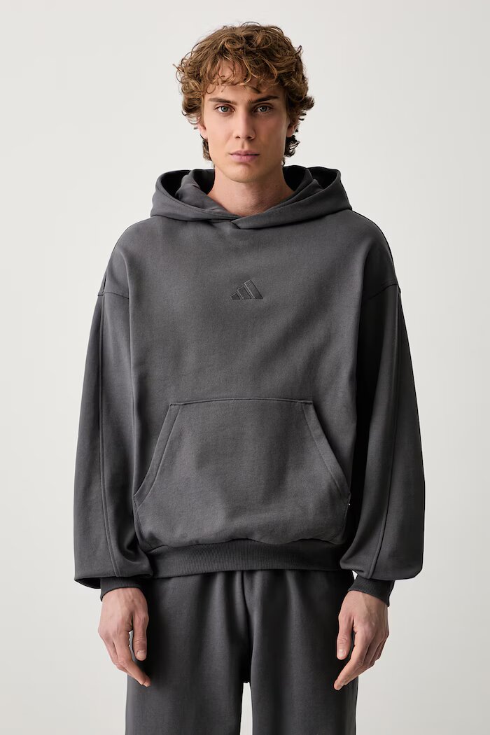 adidas суичър с качулка мъжки от памук сив KW2317