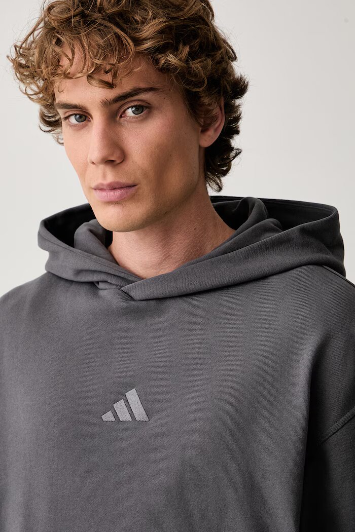 adidas суичър с качулка мъжки от памук сив KW2317