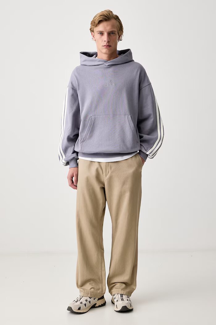 adidas суичър с качулка мъжки от памук виолетов KW2404