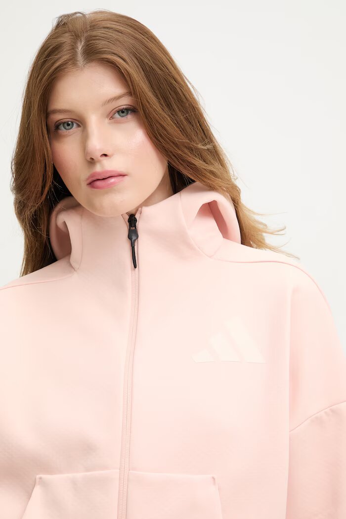 adidas суичър с цип и качулка дамски x Z.N.E оранжев KE4750
