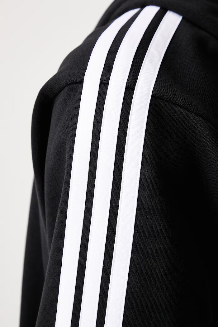 adidas суичър с цип и качулка мъжки от памук Essentials черен KY6568
