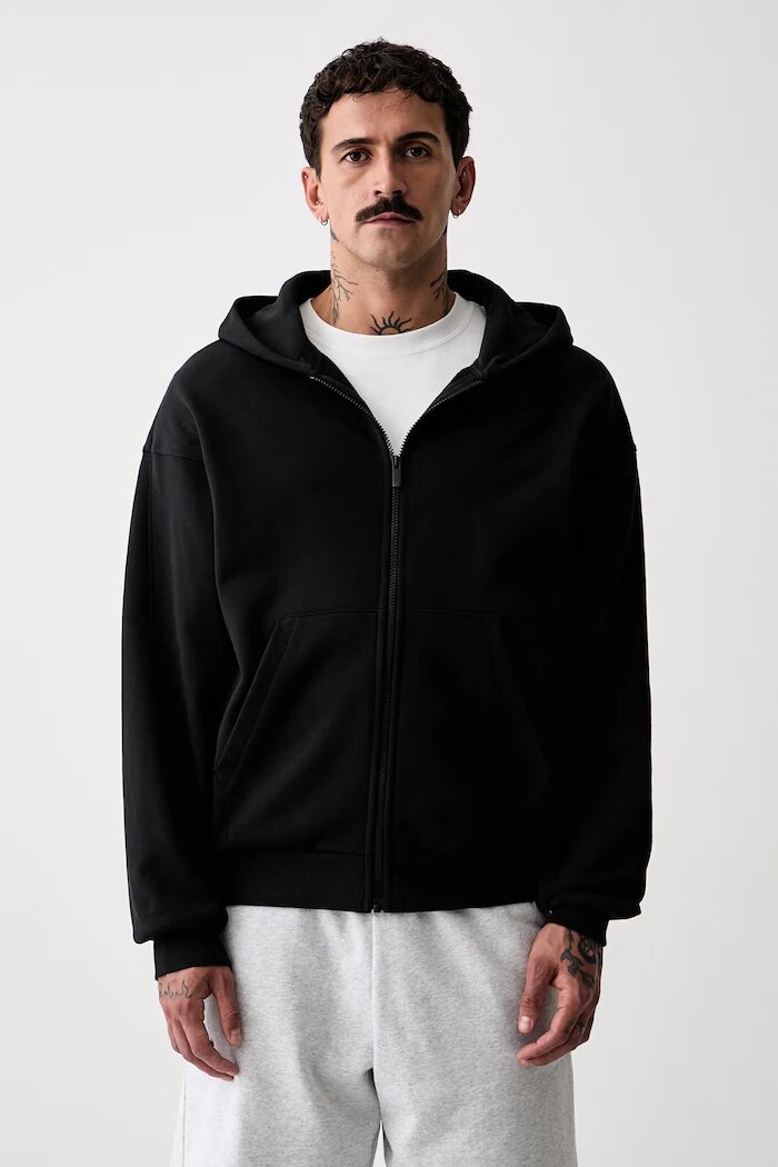 adidas суичър с цип и качулка мъжки от памук Kit Pack черен KW2289