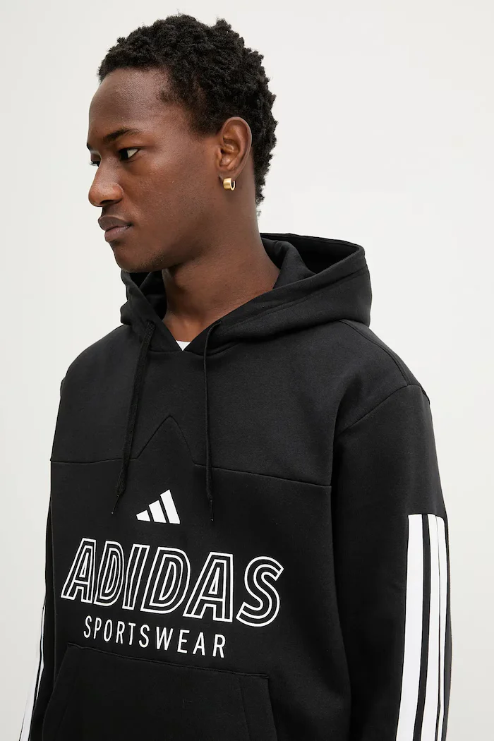 adidas Суичър Tiro мъжки в черно с качулка с принт JC9402