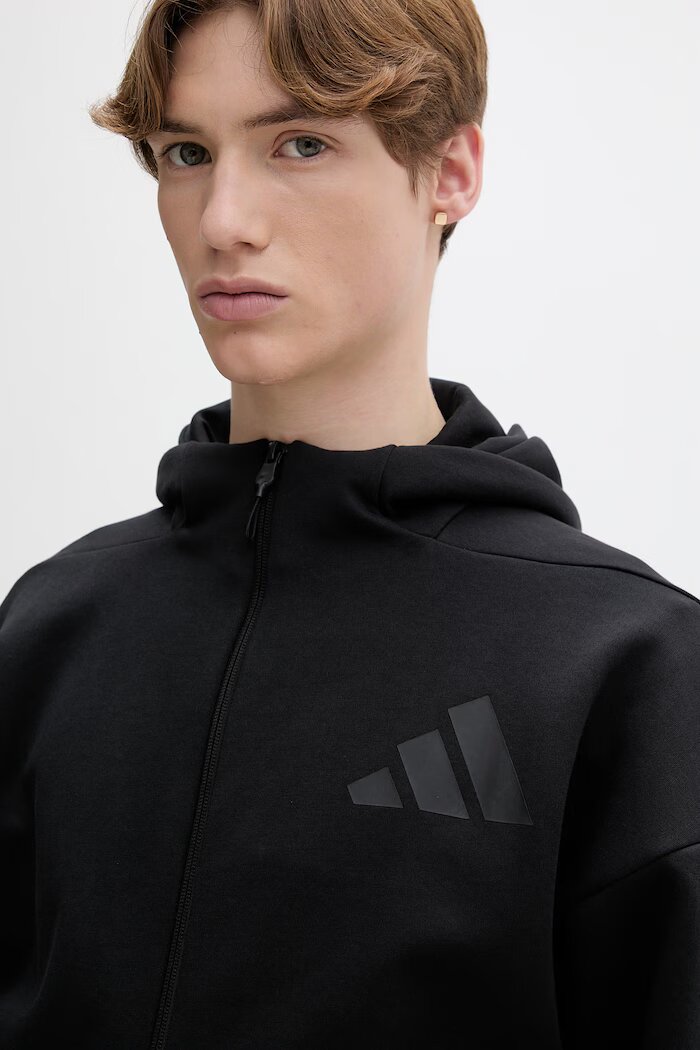 adidas Суичър Z.N.E мъжки в черно с качулка с принт JE7538