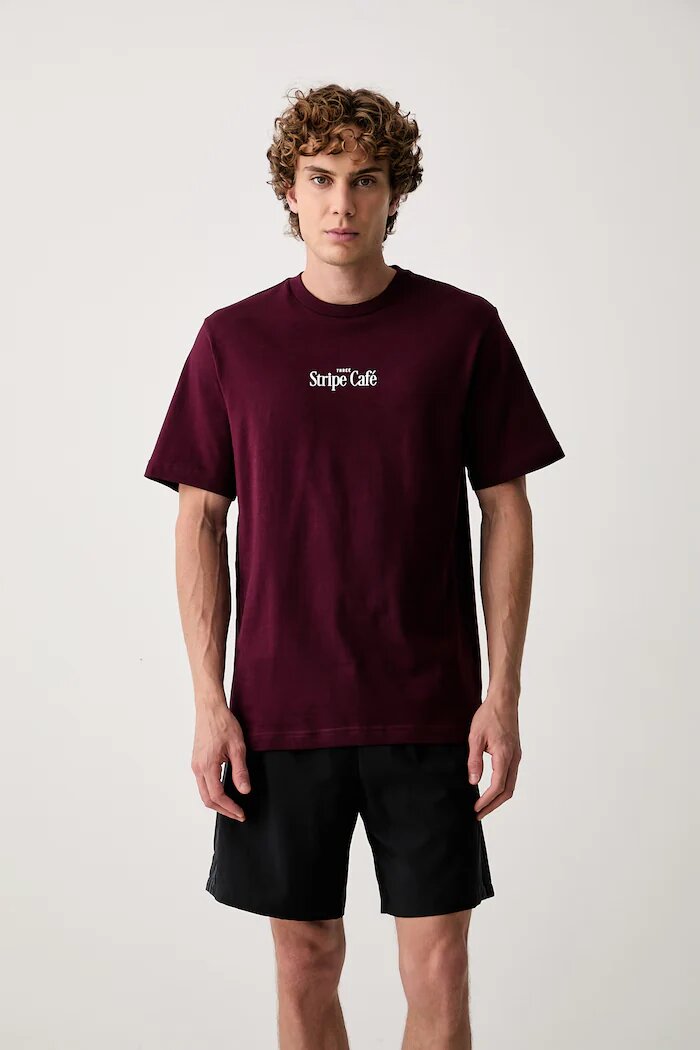 adidas тениска мъжка от памук бордо KT9710