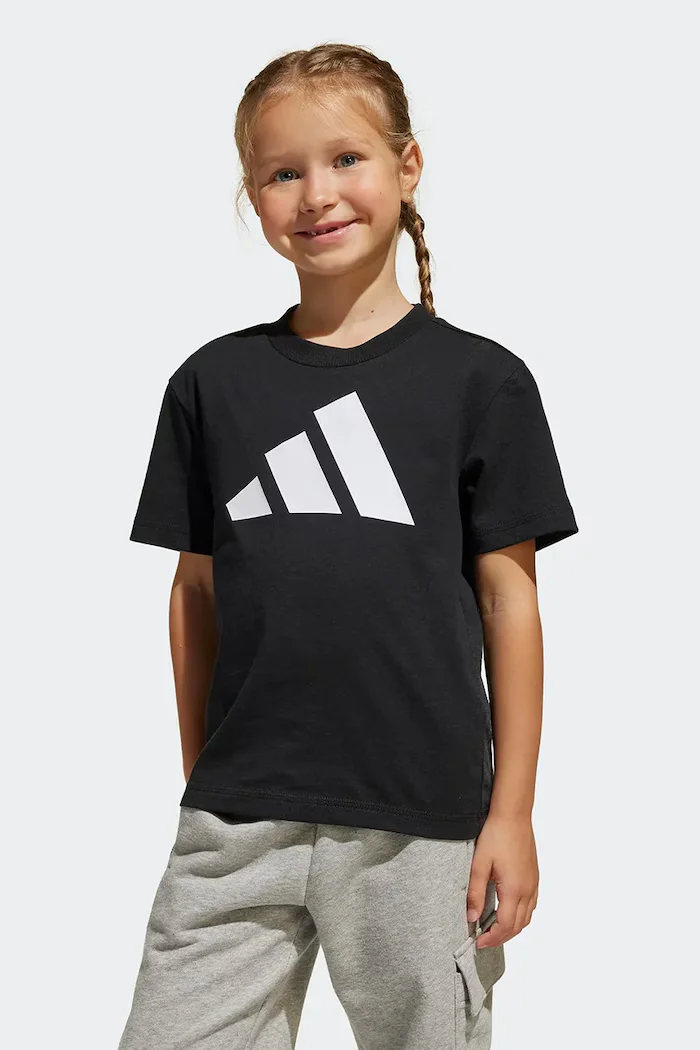 adidas тениска за деца от памук черна JE1379