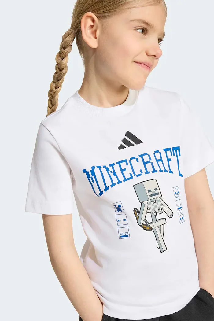 adidas тениска за деца от памук MINECRAFT бяла KH3196