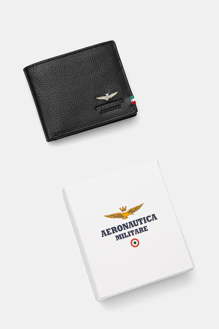 Aeronautica Militare Кожен портфейл мъжки в черно AM101