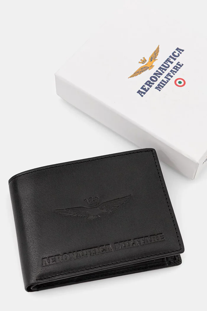 Aeronautica Militare Кожен портфейл мъжки в черно AM241