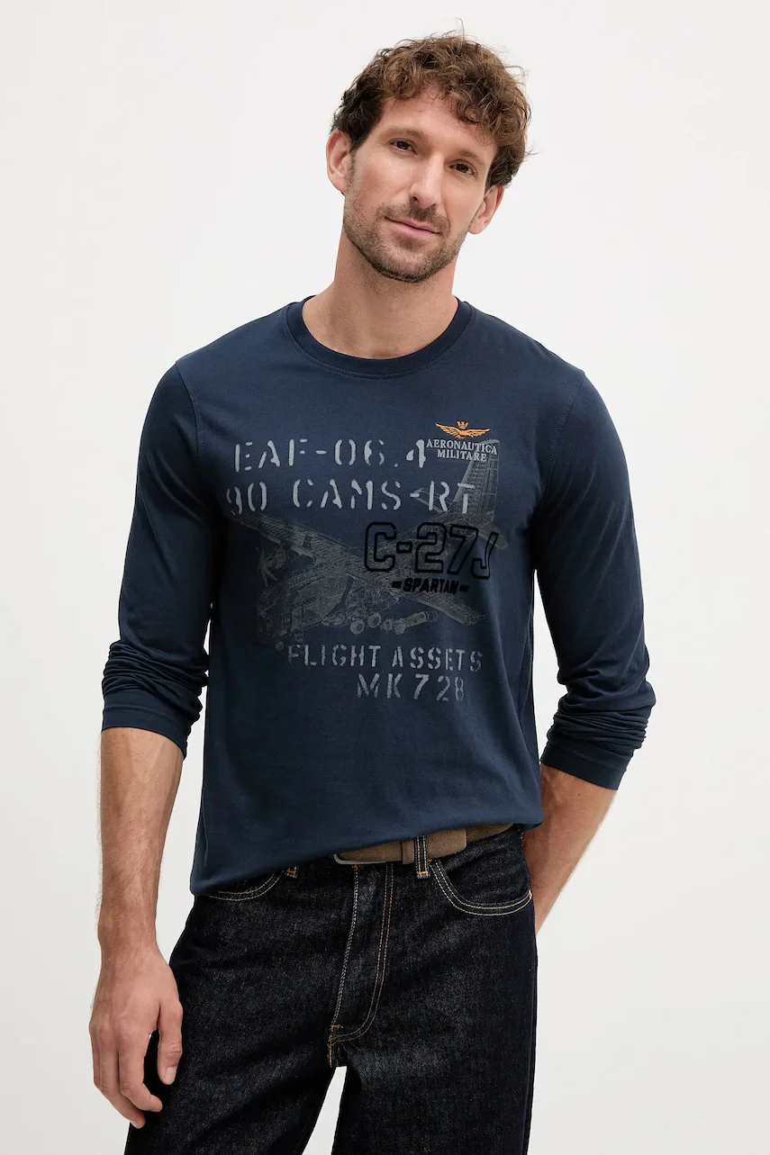 Aeronautica Militare Памучна блуза с дълги ръкави