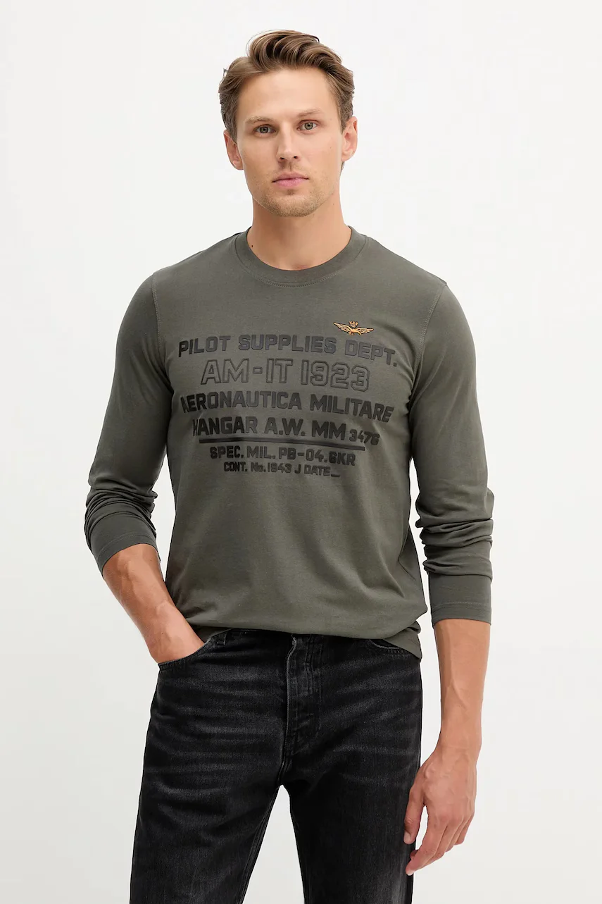 Aeronautica Militare Памучна блуза с дълги ръкави