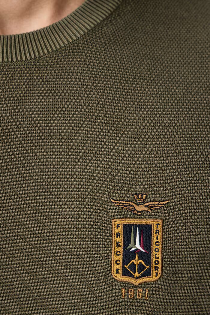 Aeronautica Militare пуловер мъжки с памук зелен MA1667UL00463