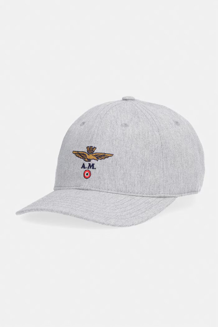 Aeronautica Militare шапка с козирка мъжка от памук сива HA1246UCT02261