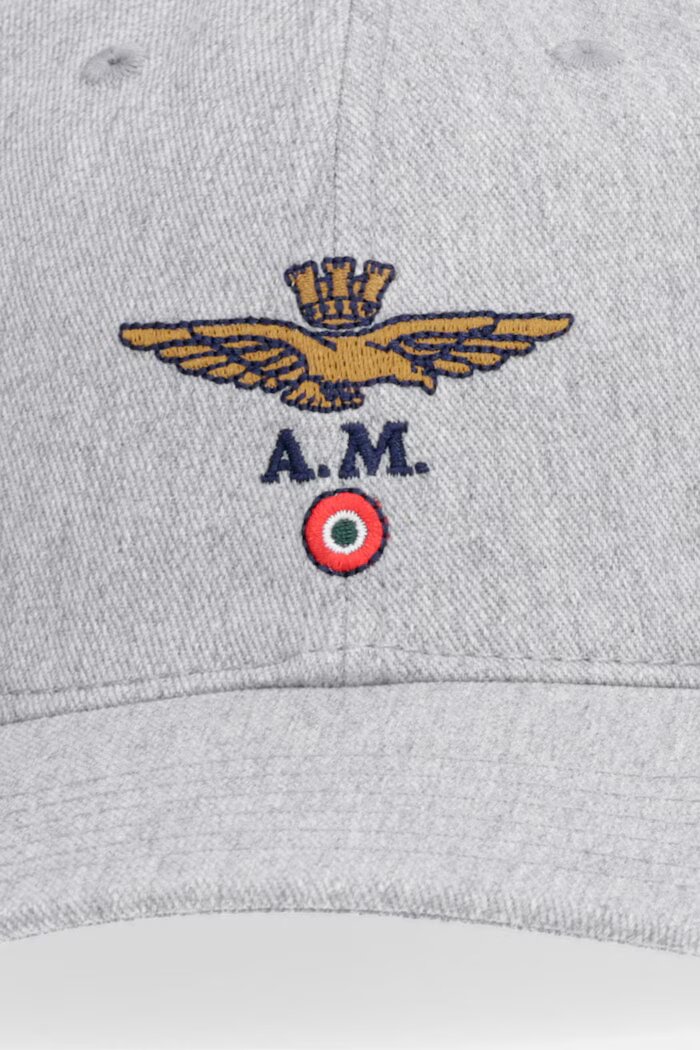 Aeronautica Militare шапка с козирка мъжка от памук сива HA1246UCT02261
