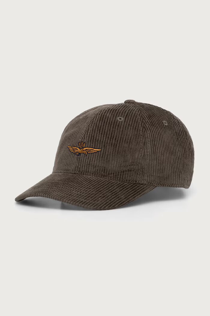 Aeronautica Militare шапка с козирка от джинсова материя зелена HA1262UCT04388