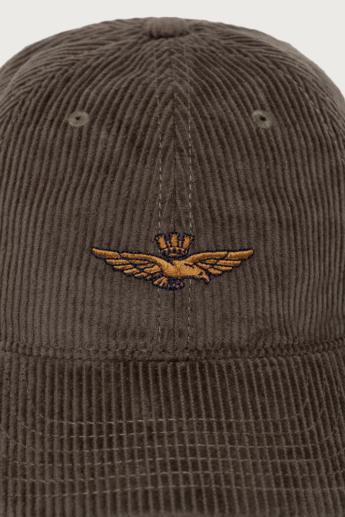 Aeronautica Militare шапка с козирка от джинсова материя зелена HA1262UCT04388