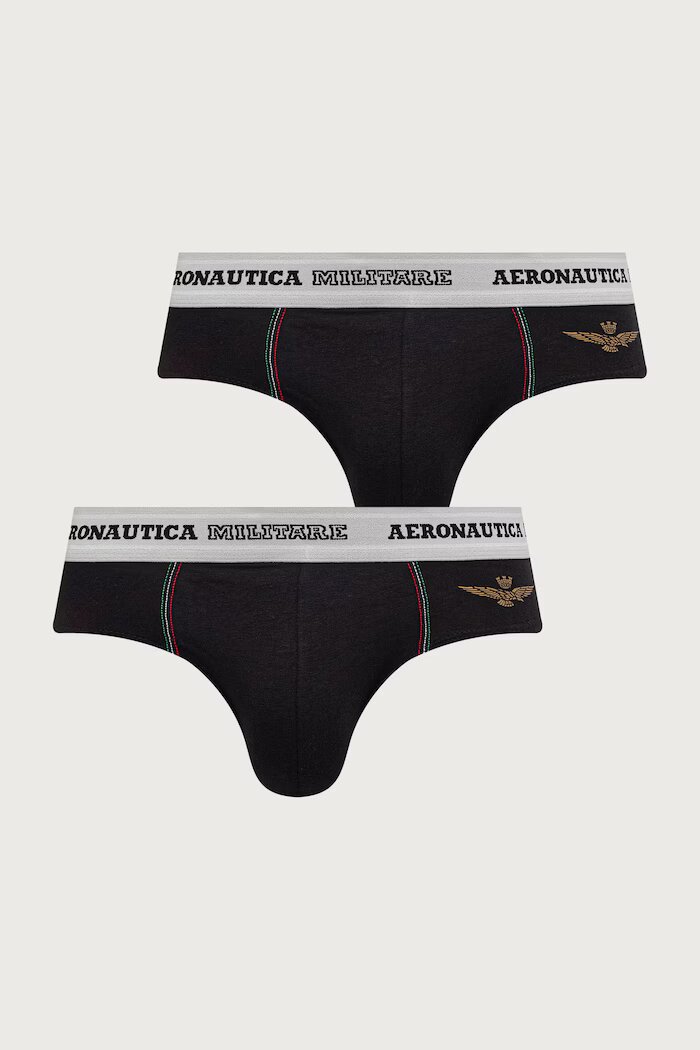 Aeronautica Militare слипове мъжки от памук с еластан 2 броя черни AM1USL002