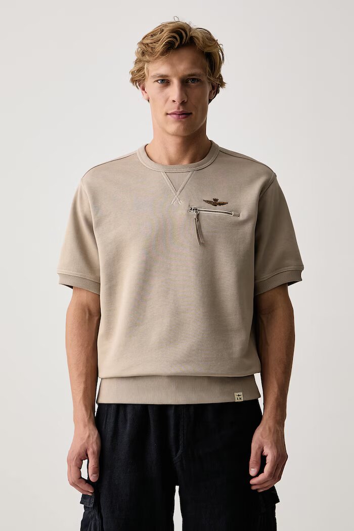 Aeronautica Militare суичър мъжки от памук бежов FE2103UF00679