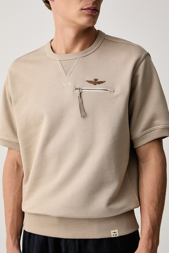 Aeronautica Militare суичър мъжки от памук бежов FE2103UF00679