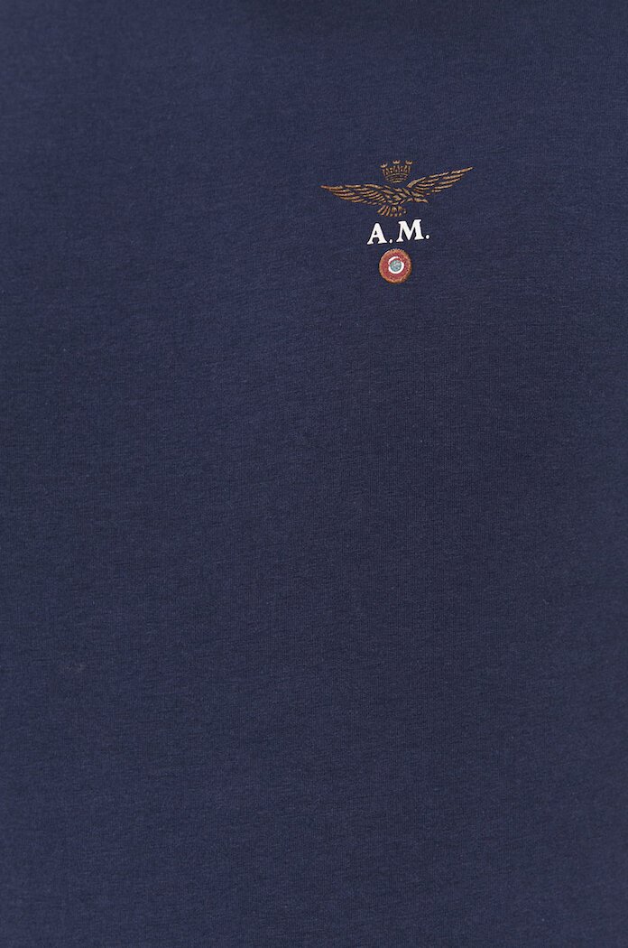 Aeronautica Militare Тениска мъжка в тъмносиньо с изчистен дизайн AM1UTI001