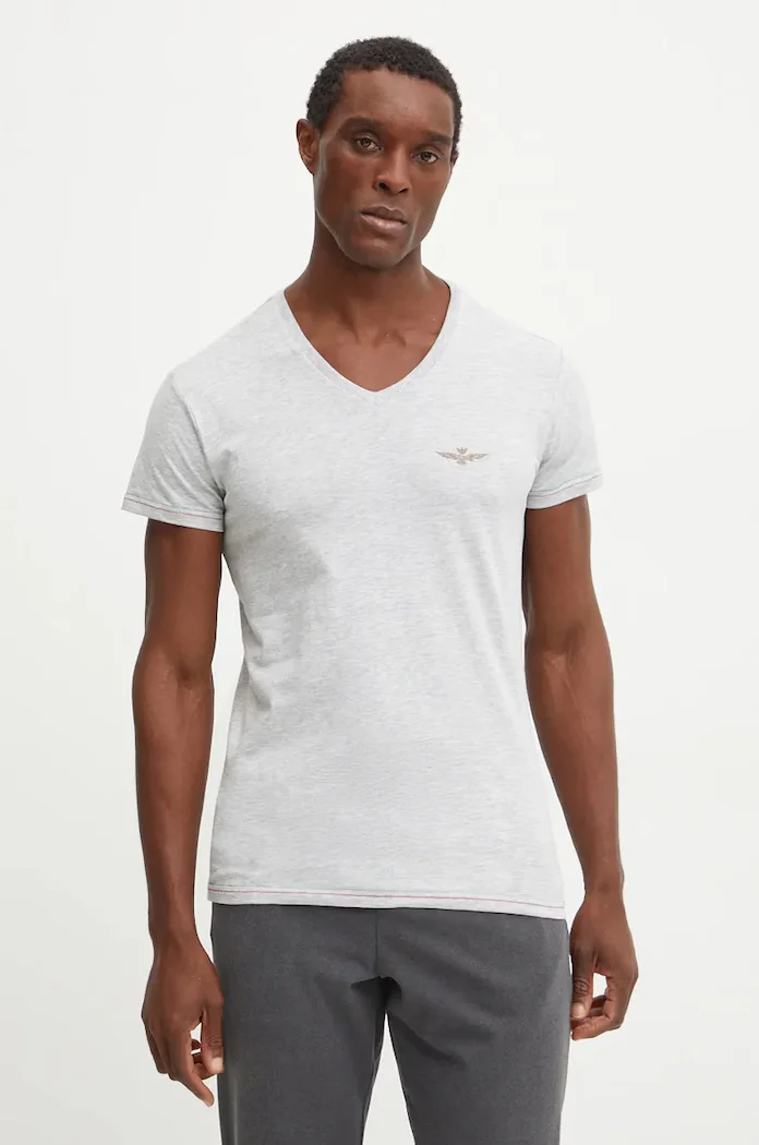 Aeronautica Militare Тениска в сиво с изчистен дизайн AM1UTI004