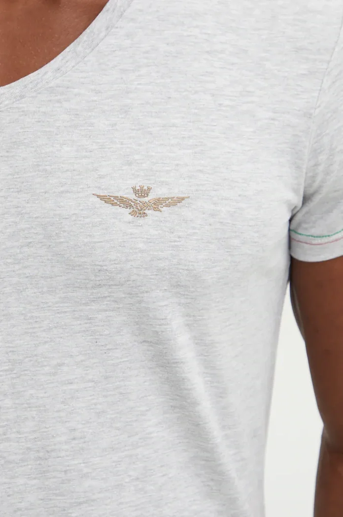 Aeronautica Militare Тениска в сиво с изчистен дизайн AM1UTI004