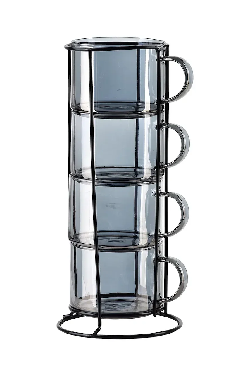 Affek Design Комплект чаши със стойка Peter Grey 350 ml (4 броя)