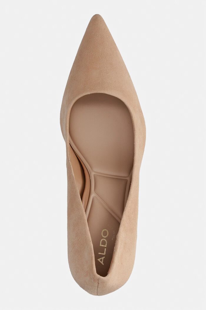 Aldo обувки с ток от велур VERONE бежови 14296284 Pillow Walk