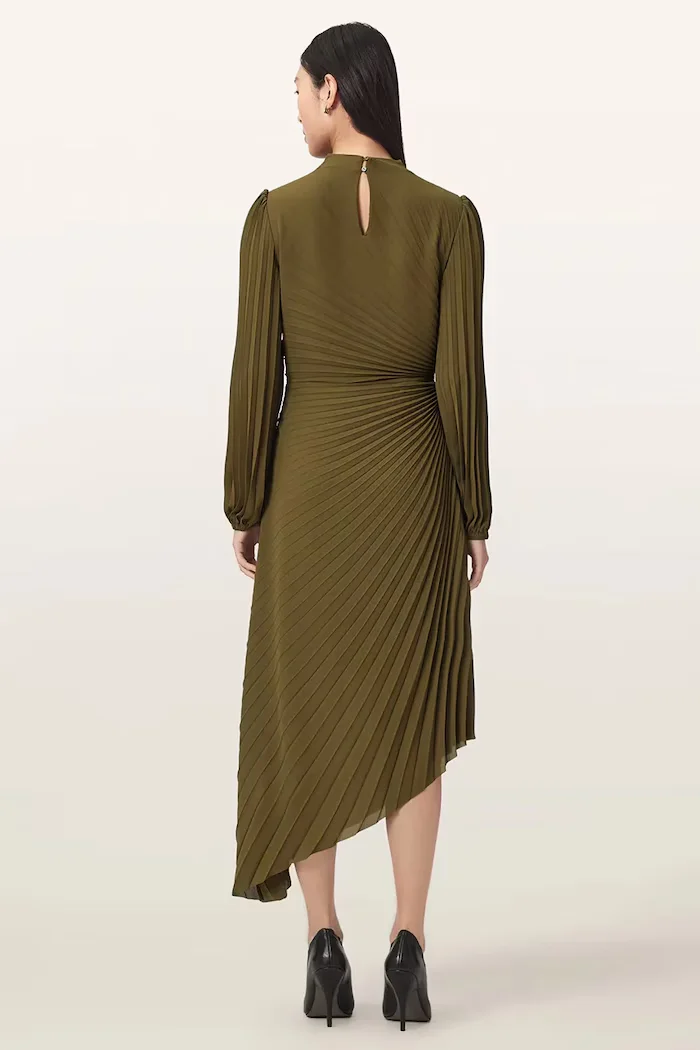 AllSaints асиметрична рокля MIELENA зелена W022DF
