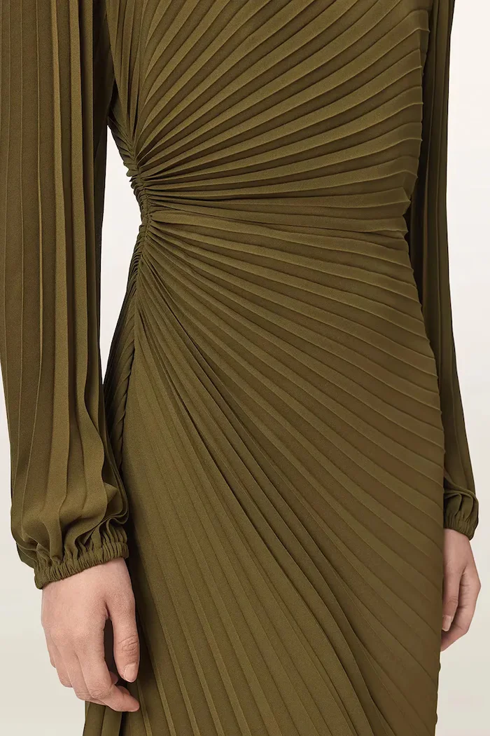 AllSaints асиметрична рокля MIELENA зелена W022DF