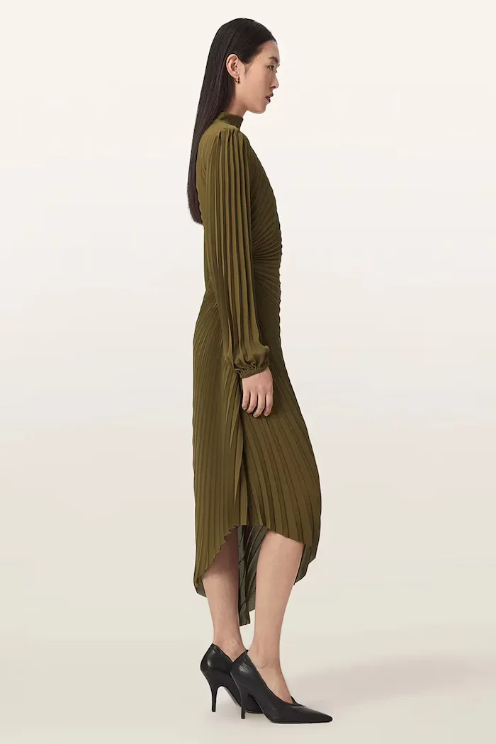 AllSaints асиметрична рокля MIELENA зелена W022DF