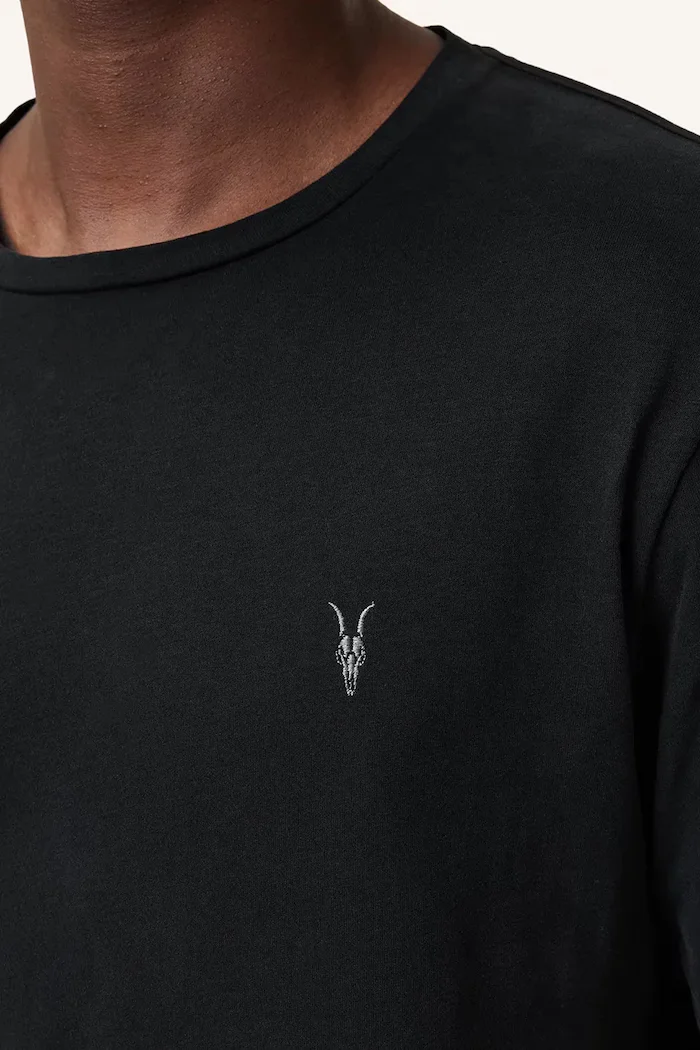 AllSaints блуза с дълги ръкави мъжка от памук BRACE черна M033JB