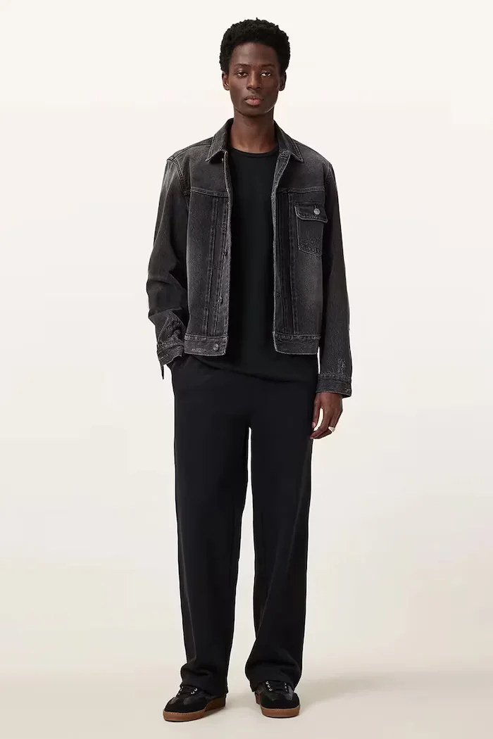 AllSaints блуза с дълги ръкави мъжка от памук BRACE черна M033JB