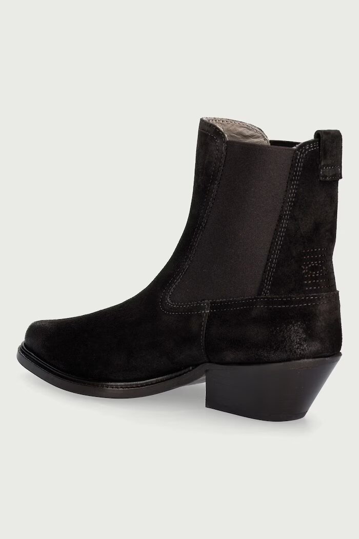 AllSaints боти челси с нисък ток дамски от кожа Carter Suede Chelsea кафяви W093FF