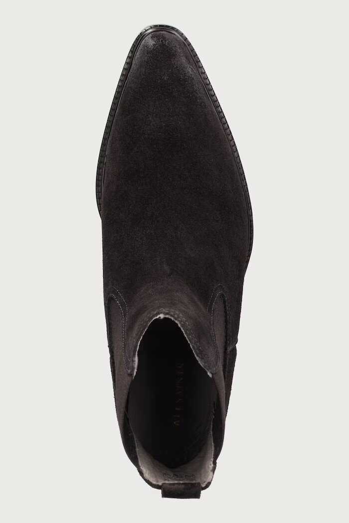 AllSaints боти челси с нисък ток дамски от кожа Carter Suede Chelsea кафяви W093FF