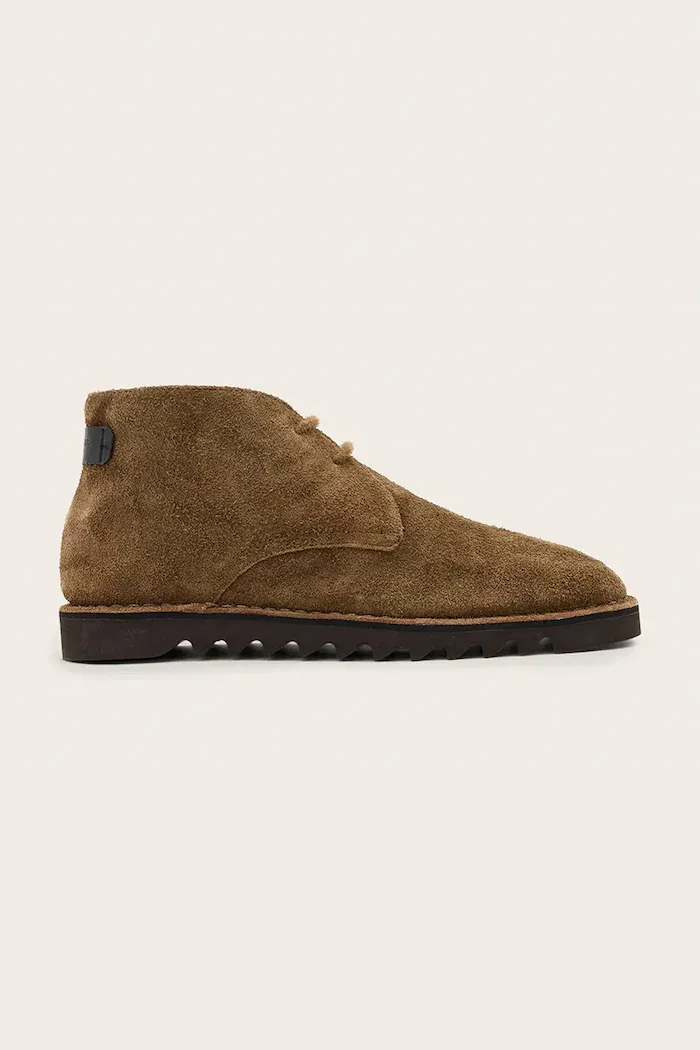 AllSaints боти мъжки от кожа Slix Chukka Boot кафяви M052FE