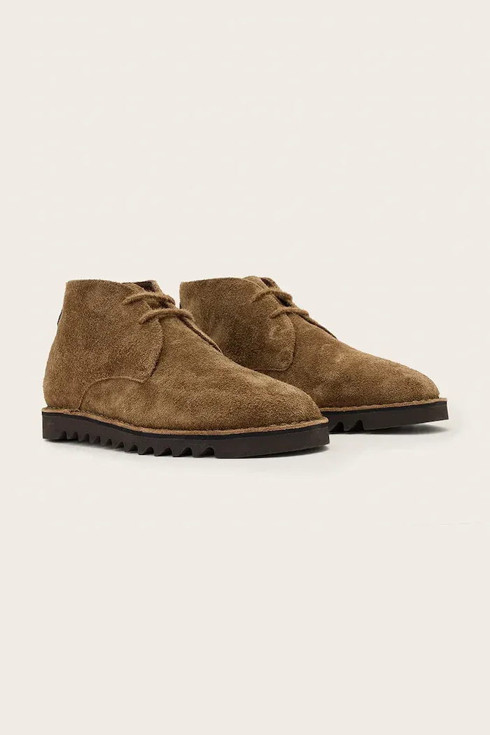 AllSaints боти мъжки от кожа Slix Chukka Boot кафяви M052FE