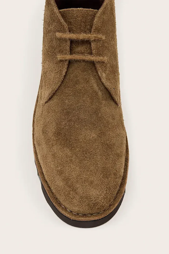 AllSaints боти мъжки от кожа Slix Chukka Boot кафяви M052FE