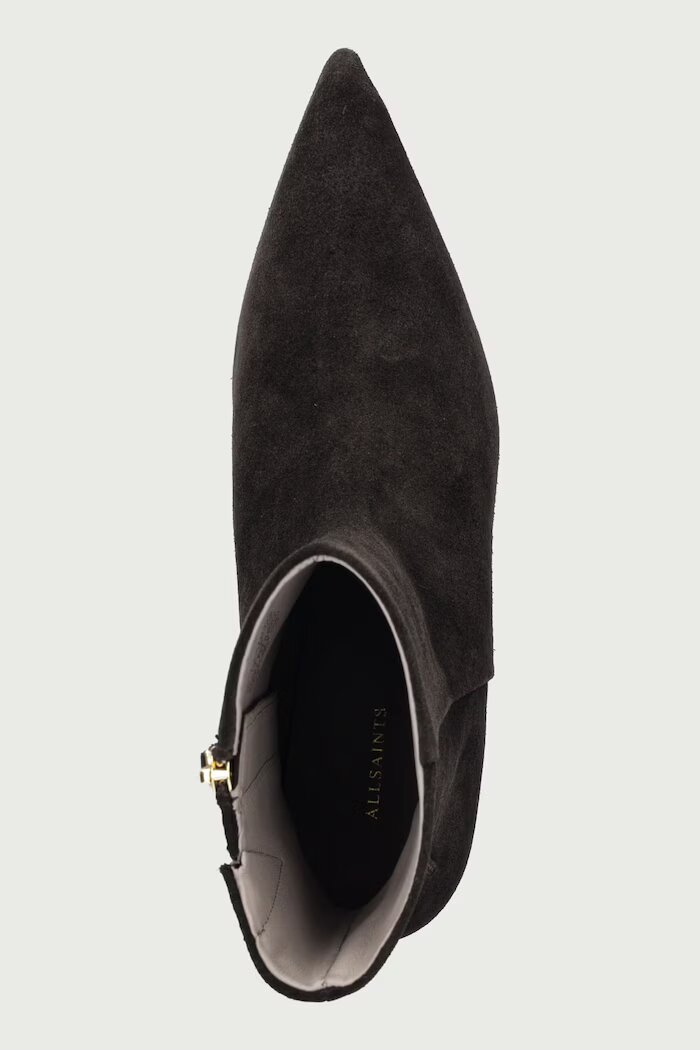 AllSaints боти с нисък ток дамски от велур Piper Suede Boot кафяви W036FF