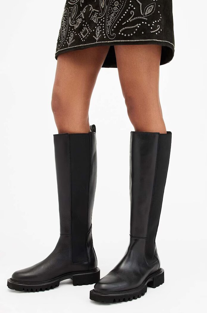 AllSaints Ботуши Maeve Boot в черно с равна подметка W098FB