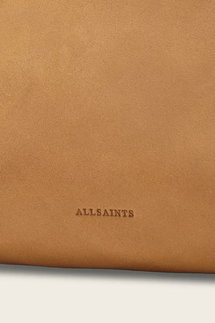 AllSaints чанта crossbody дамска от кожа ROSALIE кафява W710XD