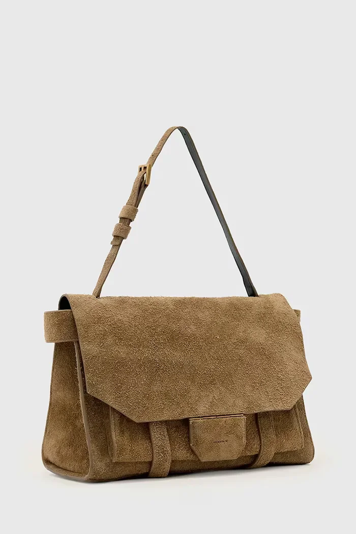 AllSaints Чанта от набук URSA в жълто W096XE
