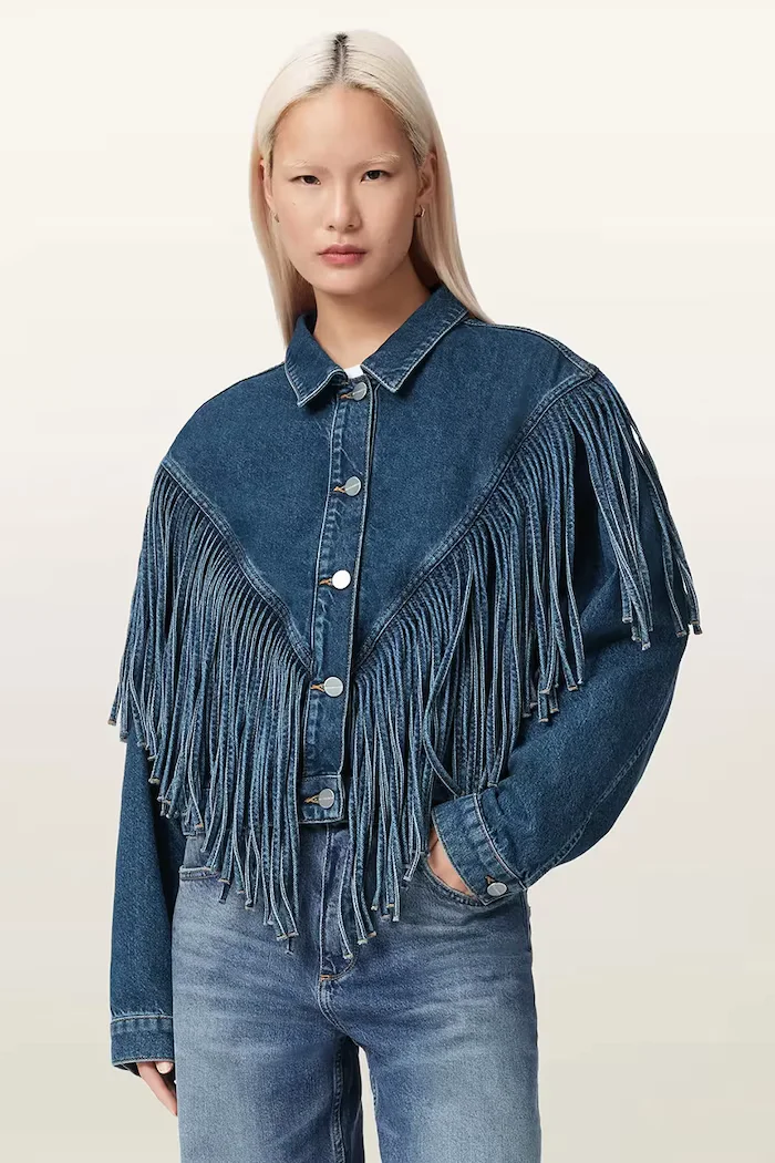 AllSaints дънково яке дамско от деним MARLENE тъмносиньо W069OE