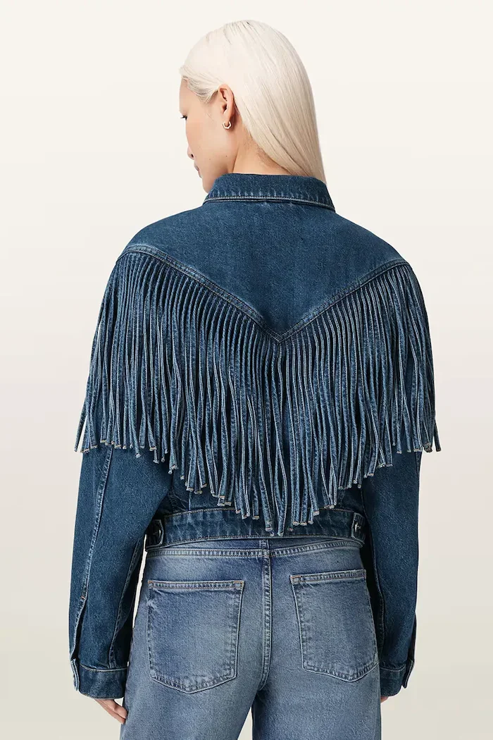 AllSaints дънково яке дамско от деним MARLENE тъмносиньо W069OE